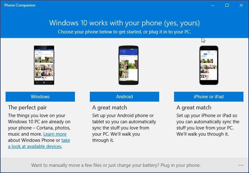 Ako používať aplikáciu New Phone Companion v systéme Windows 10