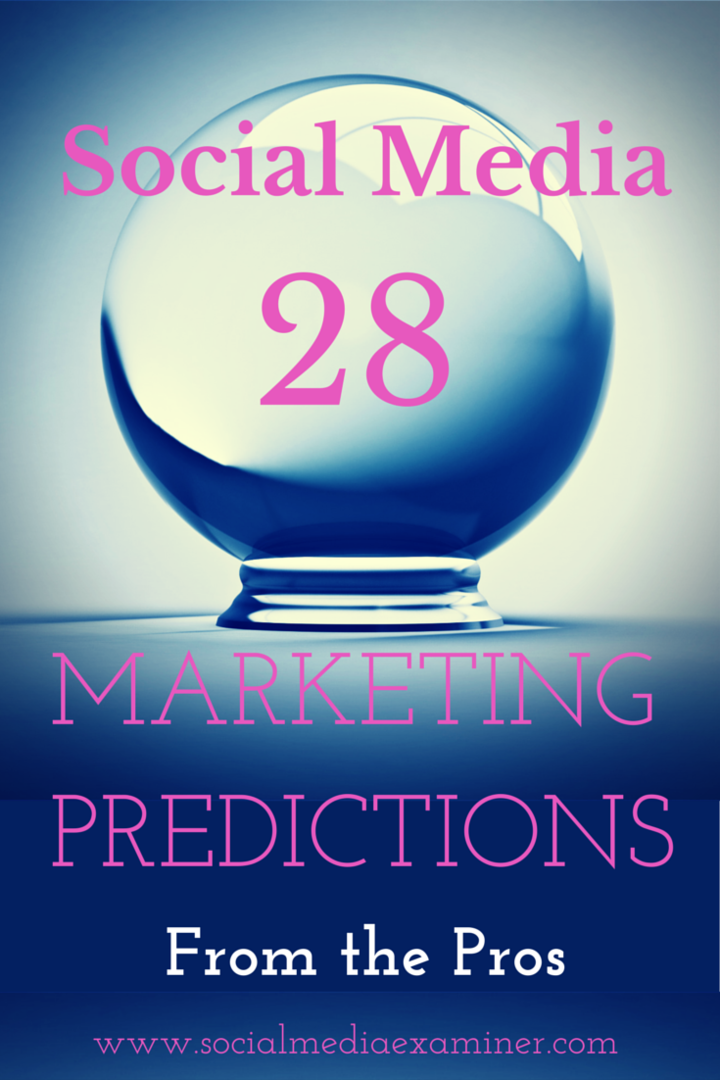 28 prognóz marketingu sociálnych médií na rok 2015 Od kladov: prieskumník sociálnych médií