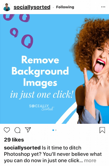 Sociálne triedený príspevok na Instagrame so svetlým písmom na tmavšom pozadí