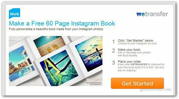 WeTransfer ponúka bezplatnú 60stránkovú Instagramovú fotoalbu