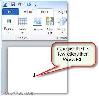 použite kláves f3 na vloženie autotextu do wordu alebo outlook