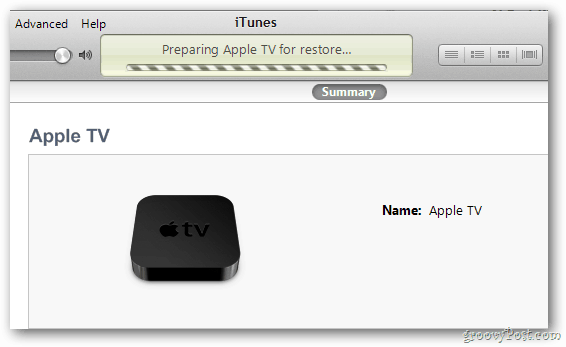 Progress Apple TV Restore
