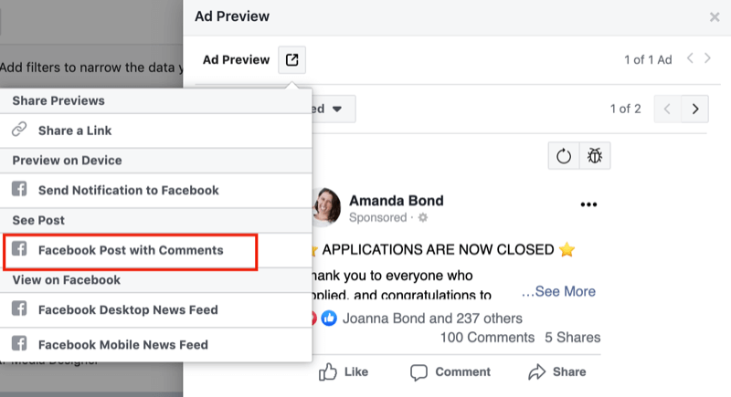 krok 1, ako skontrolovať negatívnu spätnú väzbu pre reklamy na Facebooku