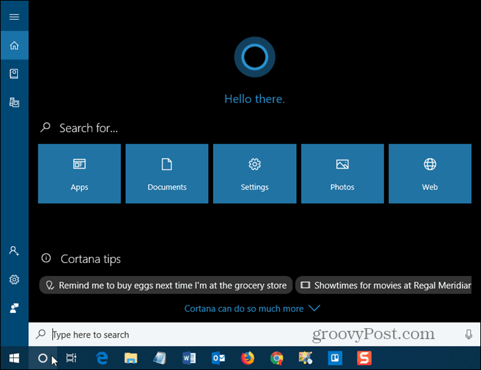 Cortana vo Windows 10