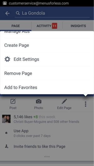 V mobile navštívte svoju stránku na Facebooku a klepnite na Upraviť nastavenia. Na pracovnej ploche kliknite na položku Nastavenia.