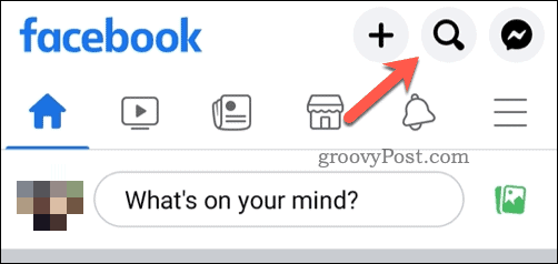 Ikona mobilného vyhľadávania na Facebooku