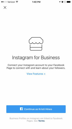 instagramový obchodný profil pripojiť sa na stránku facebook