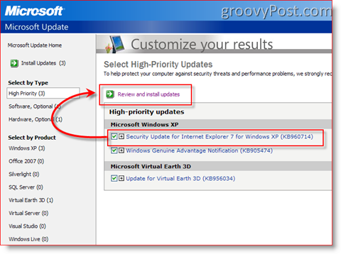 Ako nainštalovať aktualizácie pomocou služby Microsoft Update