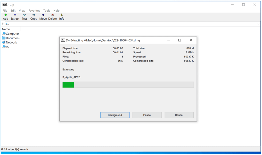 Súbory DMG v systéme Windows 10 Extrahujte DMG 