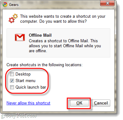 vytvorte odkaz na gmail v režime offline