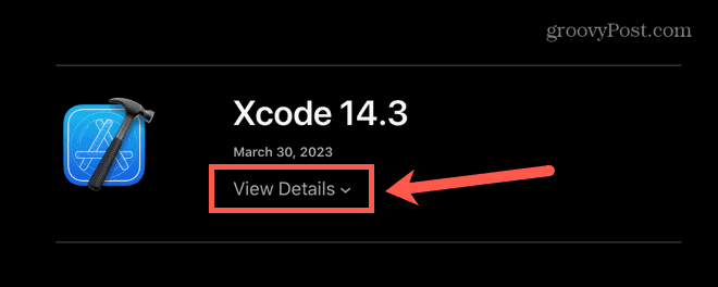 xcode zobraziť podrobnosti