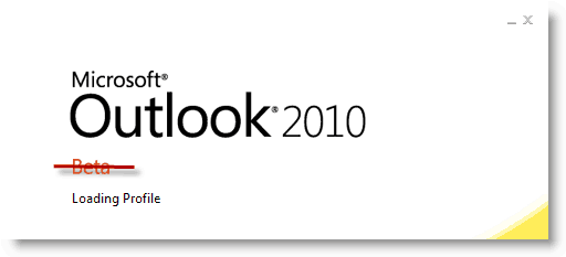 Dátum spustenia programu Outlook 2010