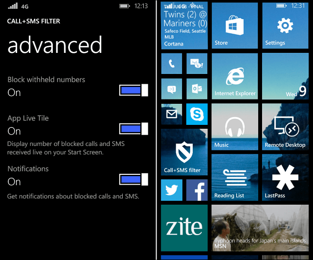 Blokovanie hovorov Windows Phone 8.1