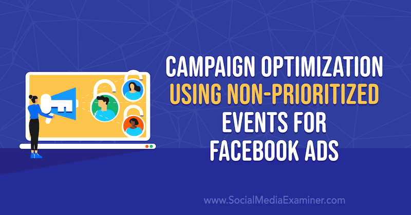 Optimalizácia kampane pomocou udalostí, ktoré nemajú prioritu, pre reklamy na Facebooku od Anny Sonnenbergovej na webe Social Media Examiner.