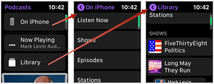 Podcasty Apple Watch