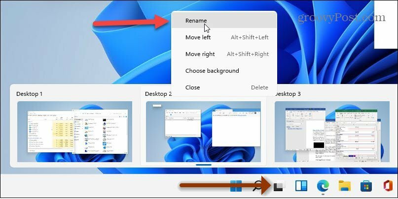 premenujte virtuálne desktopy na Windows 11