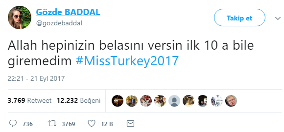 Pretekárka slečny Turecko Gözde Baddal