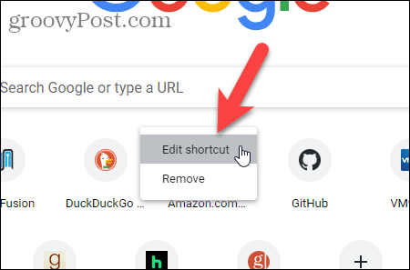 Na stránke Nová karta prehliadača Chrome vyberte odkaz Upraviť