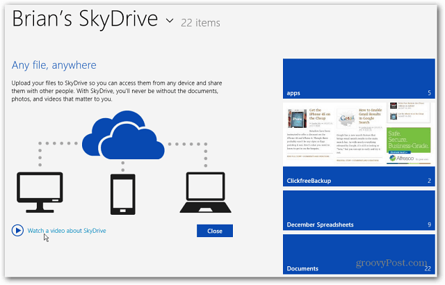 Nová úvodná obrazovka SkyDrive