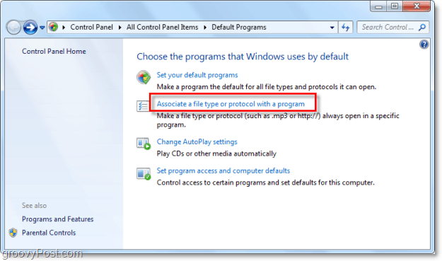 zmena priradenia súborov v systéme Windows 7