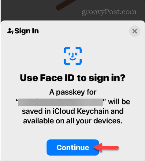 naďalej používať Face ID prihlasovanie pomocou prístupových kľúčov