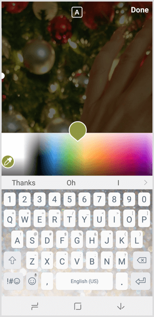 Príbehy Instagramu vyberajú farbu textu z palety