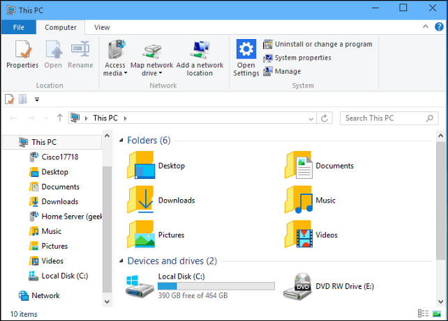 Vytvorte v tomto počítači vždy Prieskumník súborov Windows 10