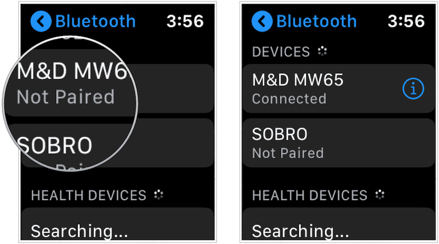 Apple Watch Bluetooth párovanie
