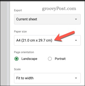 Nastavte veľkosť papiera v ukážke tlače v Tabulkách Google