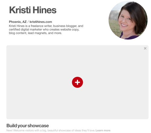 Zistite, či máte funkciu Pinterest Showcase.