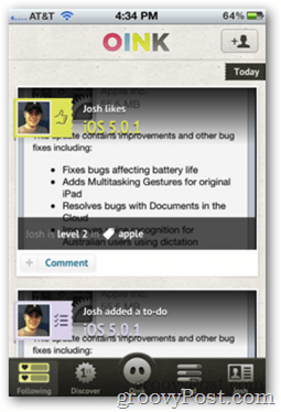 OINK Skontrolujte aplikáciu pre komunitu pre iOS