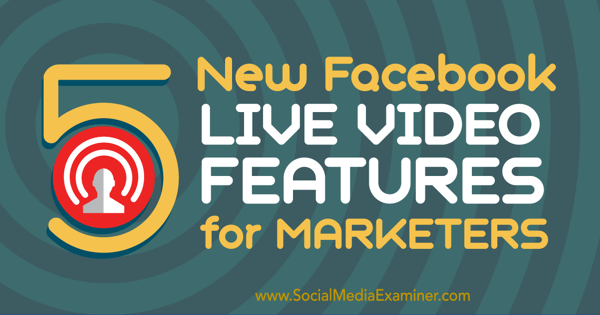 facebook live video marketingové funkcie