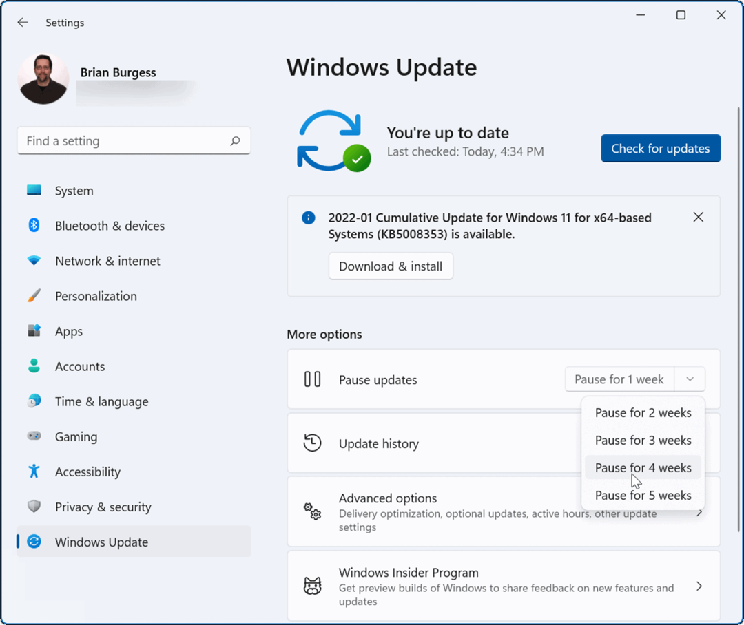 pozastaviť aktualizácie v systéme Windows 11
