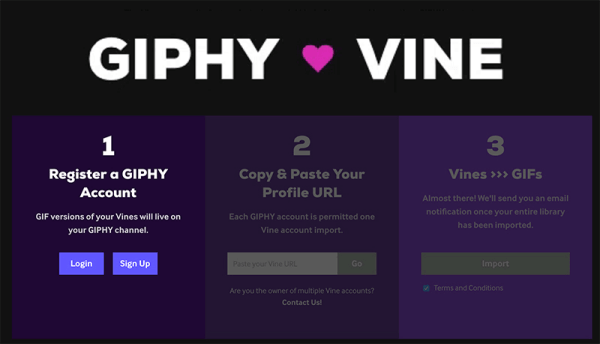 Spoločnosť GIPHY uviedla na trh nový nástroj GIPHY ❤ Vine, ktorý dokáže konvertovať všetky vami vytvorené vinice na zdieľané súbory GIF.