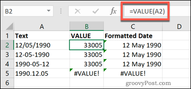 Funkcia VALUE v Exceli
