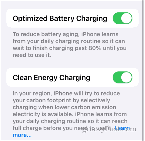 Nastavenia nabíjania batérie v systéme iOS