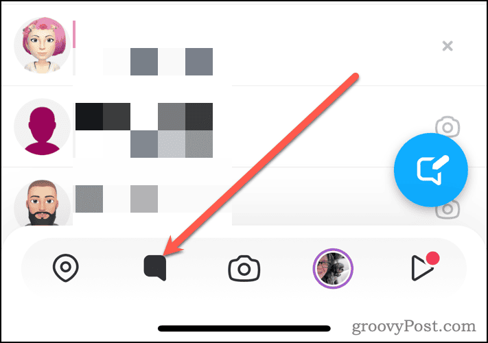 Prejdite na stránku rozhovorov v službe Snapchat