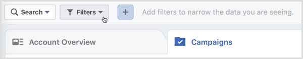 filtre správcu facebookových reklám