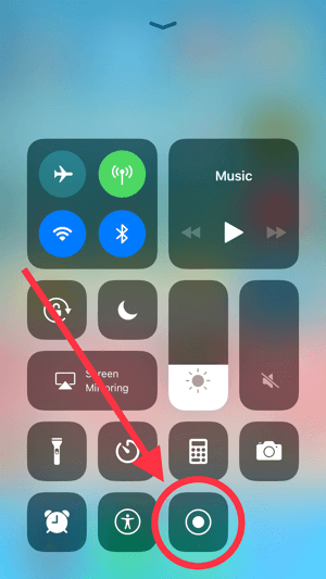 Klepnutím na ikonu nahrávania na obrazovke spustíte nahrávanie na svojom iOS zariadení.