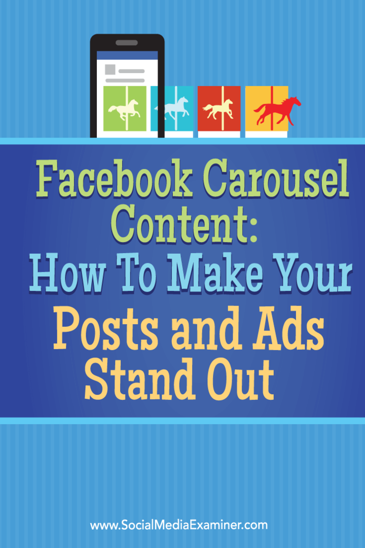 vytvárať a používať facebookové karuselové reklamy a príspevky