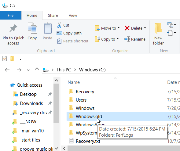Neodstraňujte systém Windows.old, ak sa chcete počas prvých 30 dní vrátiť zo systému Windows 10 na predchádzajúcu verziu