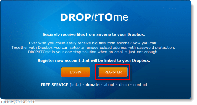 vytvorte účet na odovzdávanie dropboxov