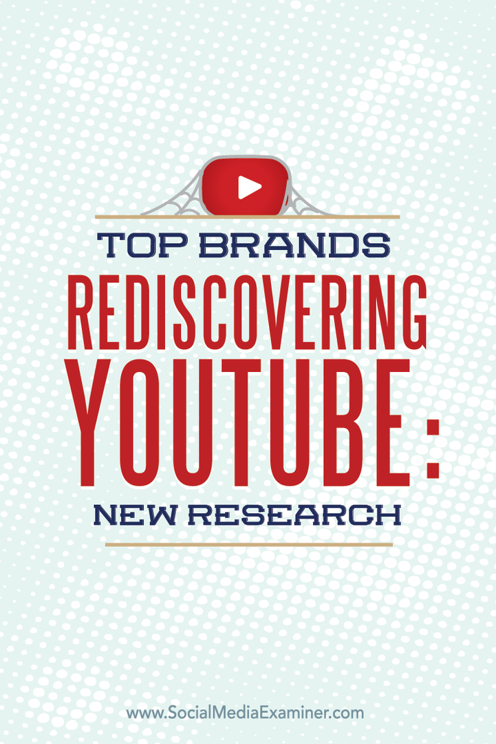 výskum ukazuje, že najlepšie značky znovuobjavujú youtube