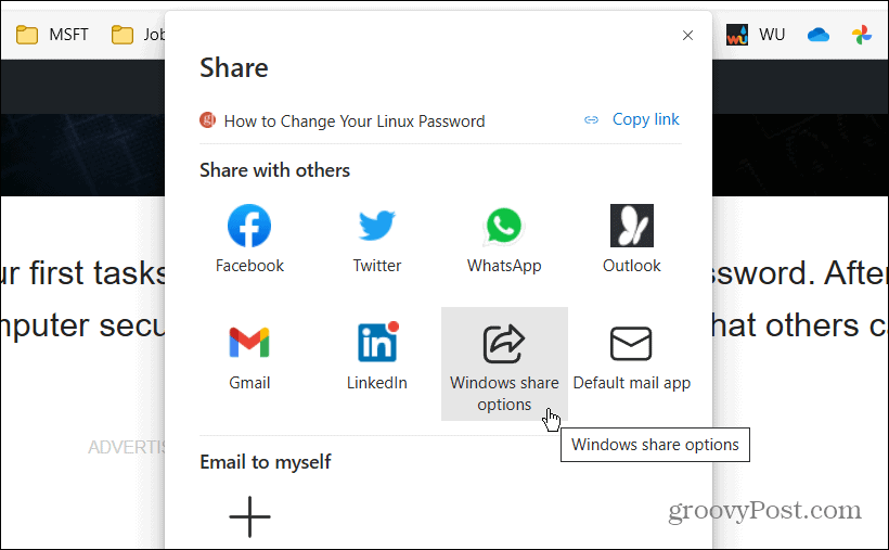 Windows Share Option Zdieľanie v okolí
