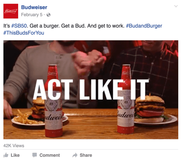 budweiser facebook videoreklama