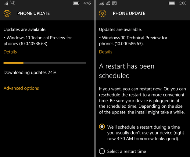 Windows 10 Mobile Build 10586.63 Spustenie teraz pre zasvätených (aktualizované)