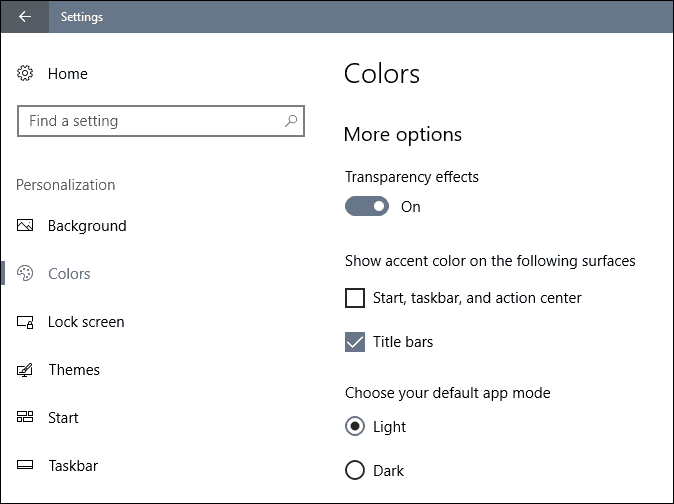 vlastné tvorcovia systému Windows 10 aktualizujú farby