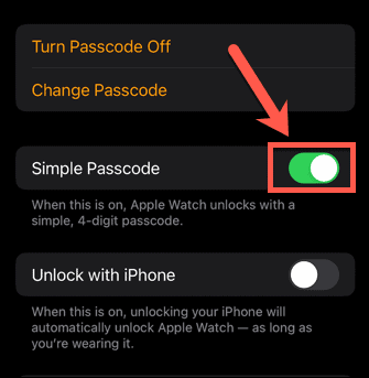 jednoduchý prístupový kód pre Apple Watch