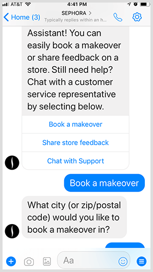 S robotom Messenger spoločnosť Sephora kvalifikuje potenciálnych zákazníkov na stretnutia s ľuďmi.