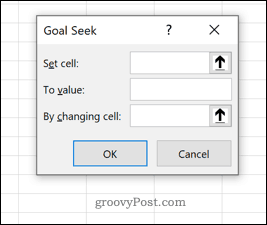 Okno Hľadanie cieľa programu Excel
